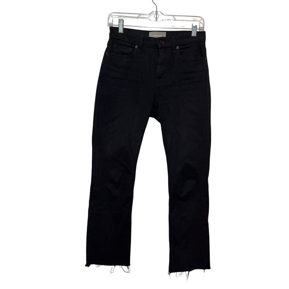 Everlane Black‎ Denim Raw Hem Outdoor Straight-Leg Jeans Women's Size 25